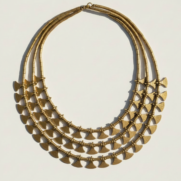 Matte Gold Layered Statement Necklace
