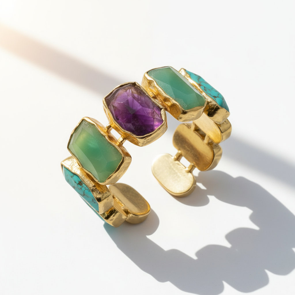 Multi Stone Cuff Bracelet