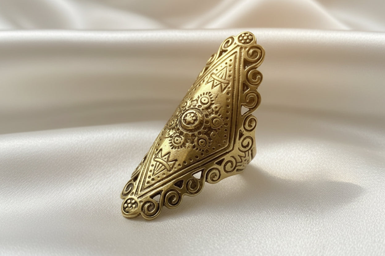 Royal Antique Gold Statement Ring