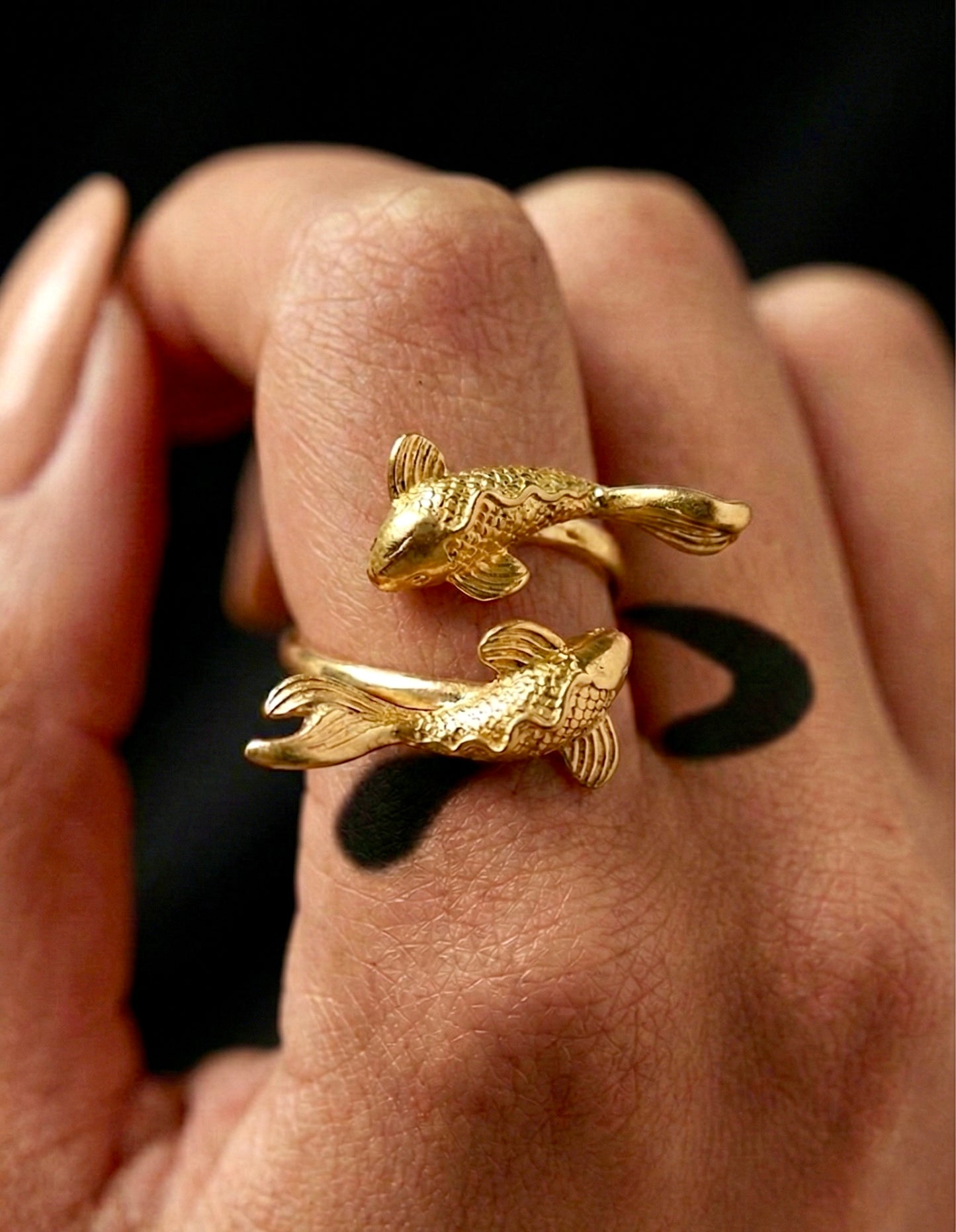 Adjustable Yin Yang Gold Ring