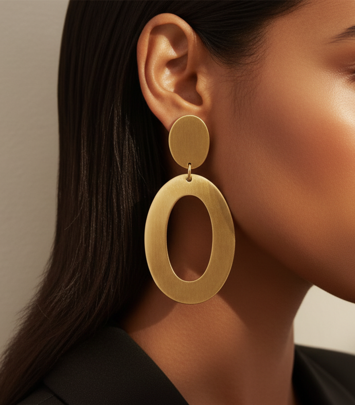 Matte Gold Statement Earrings