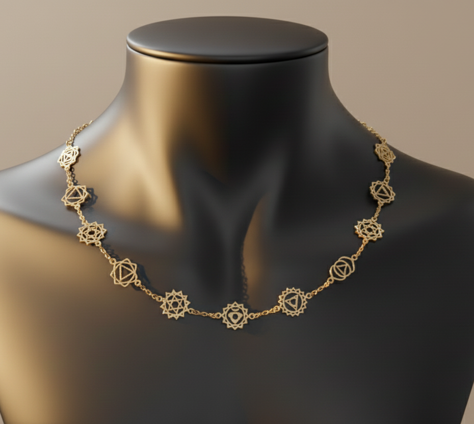 Seven Chakra Gold Necklace