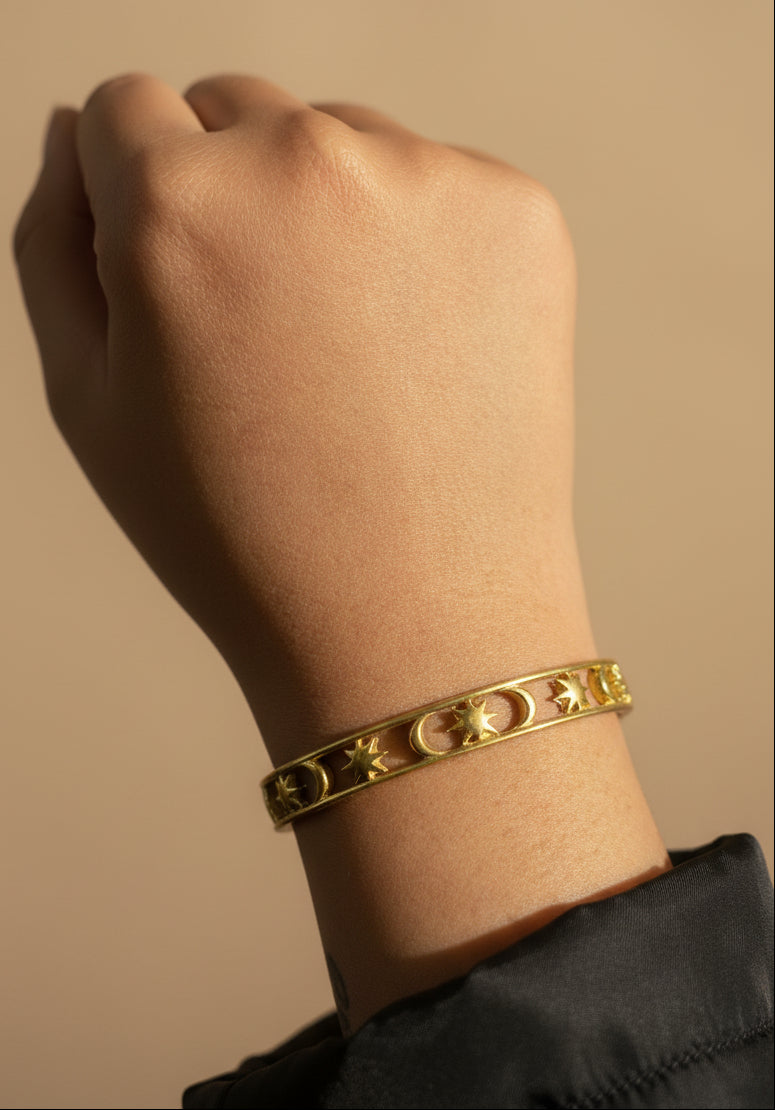 Dainty Sun & Moon Bangle