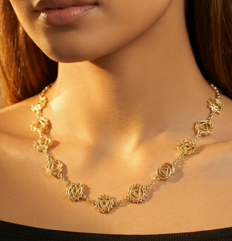 Seven Chakra Gold Necklace