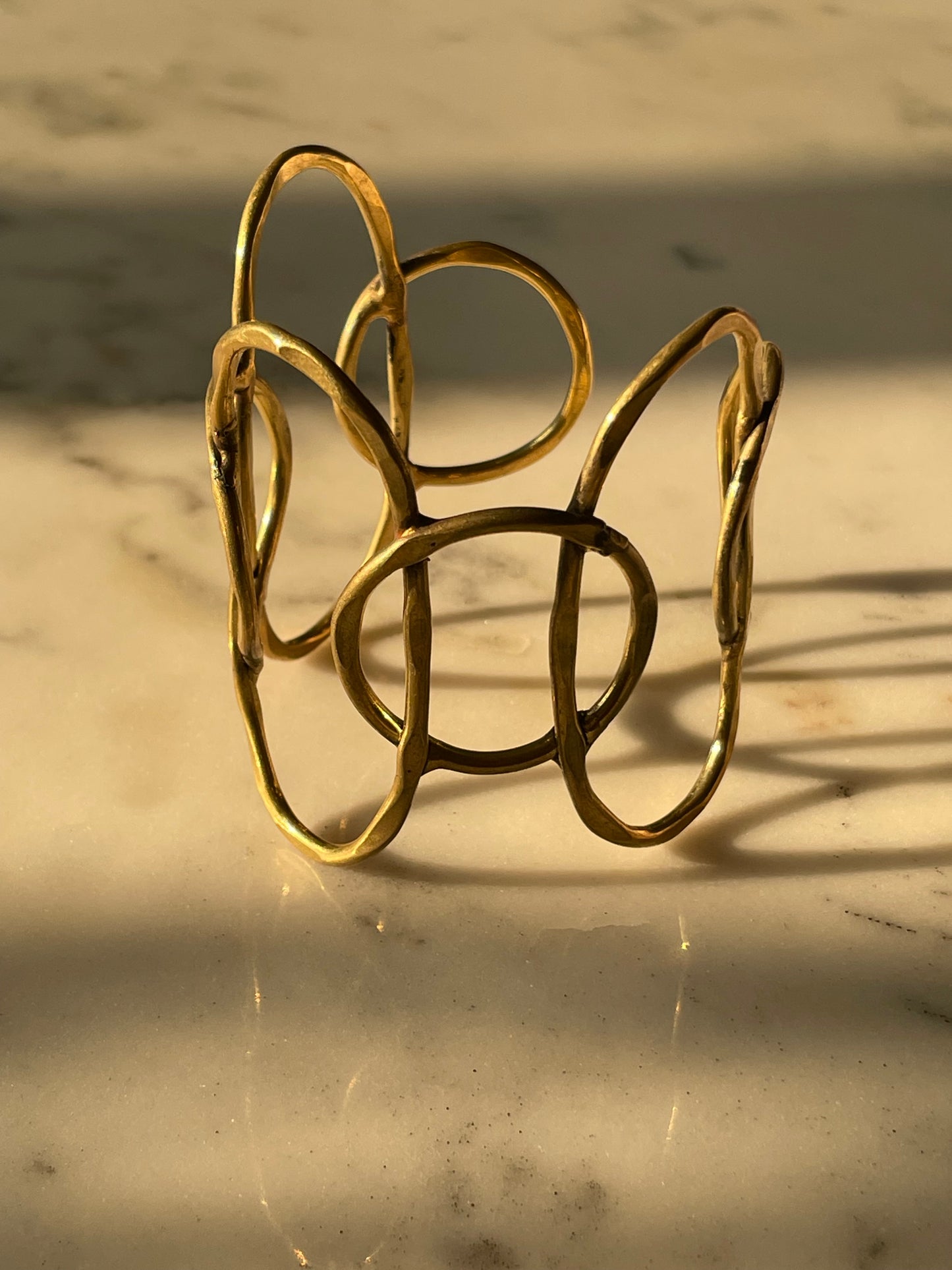 Hammered Brass Cuff Bracelet