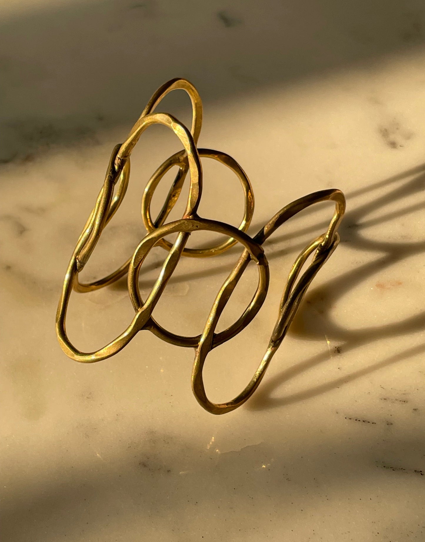 Hammered Brass Cuff Bracelet