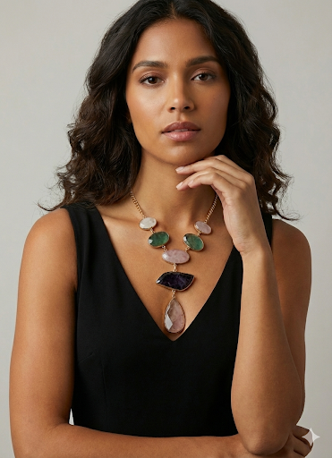 Multi Stone Statement Necklace