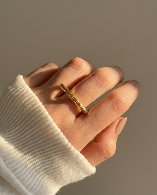 Hammered Brass Stackable Ring