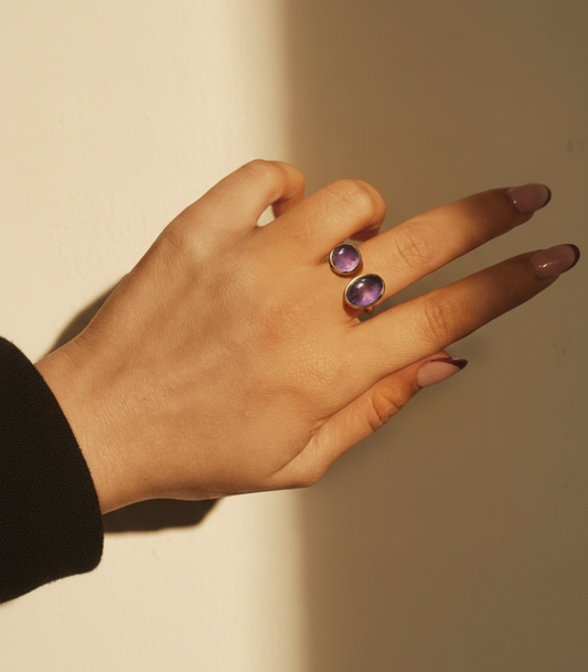 Adjustable Amethyst Ring