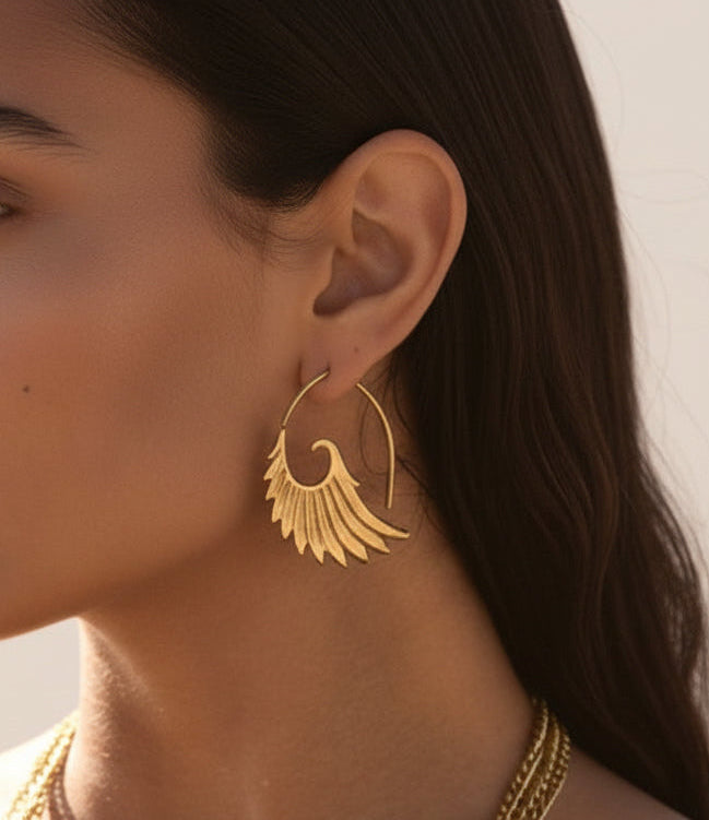 Gorgeous Angel Wing Hoops