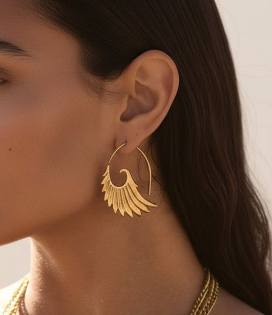 Gorgeous Angel Wing Hoops