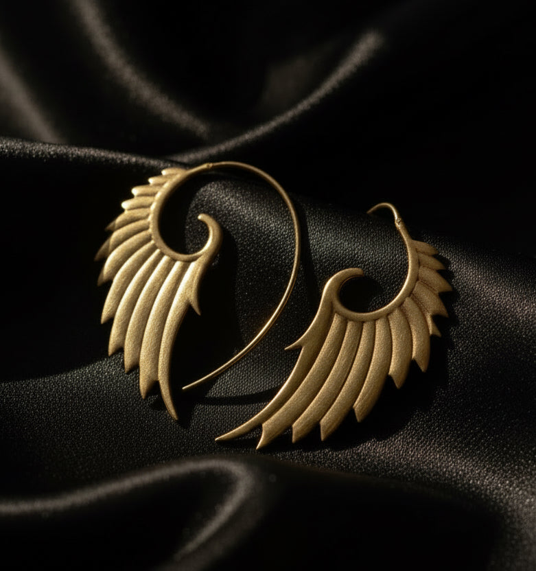 Gorgeous Angel Wing Hoops