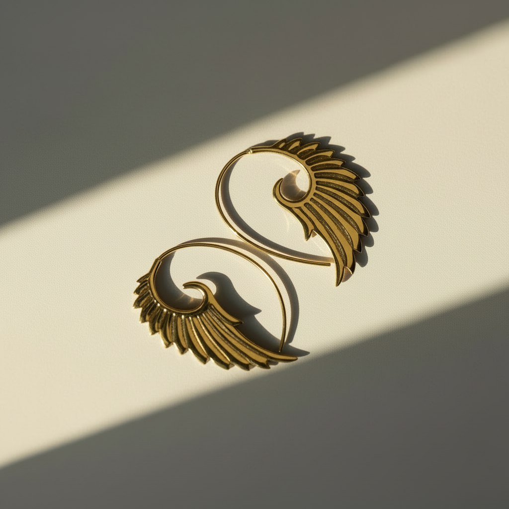 Gorgeous Angel Wing Hoops