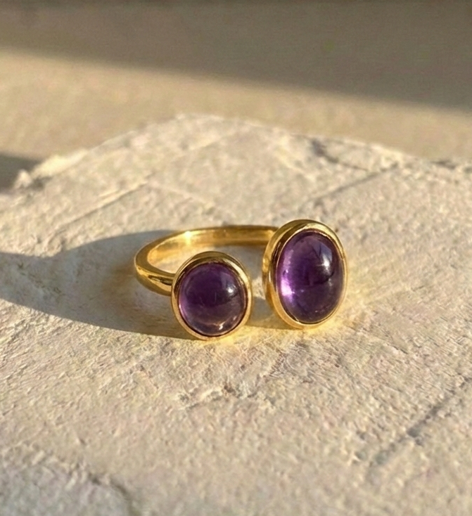 Adjustable Amethyst Ring