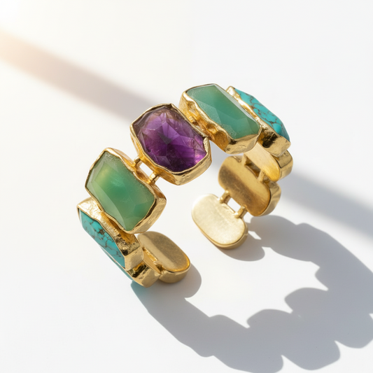 Multi Stone Cuff Bracelet