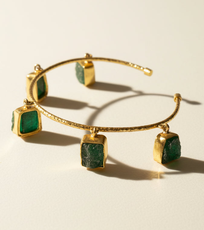 Raw Green Onyx Bangle