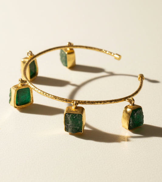 Raw Green Onyx Bangle