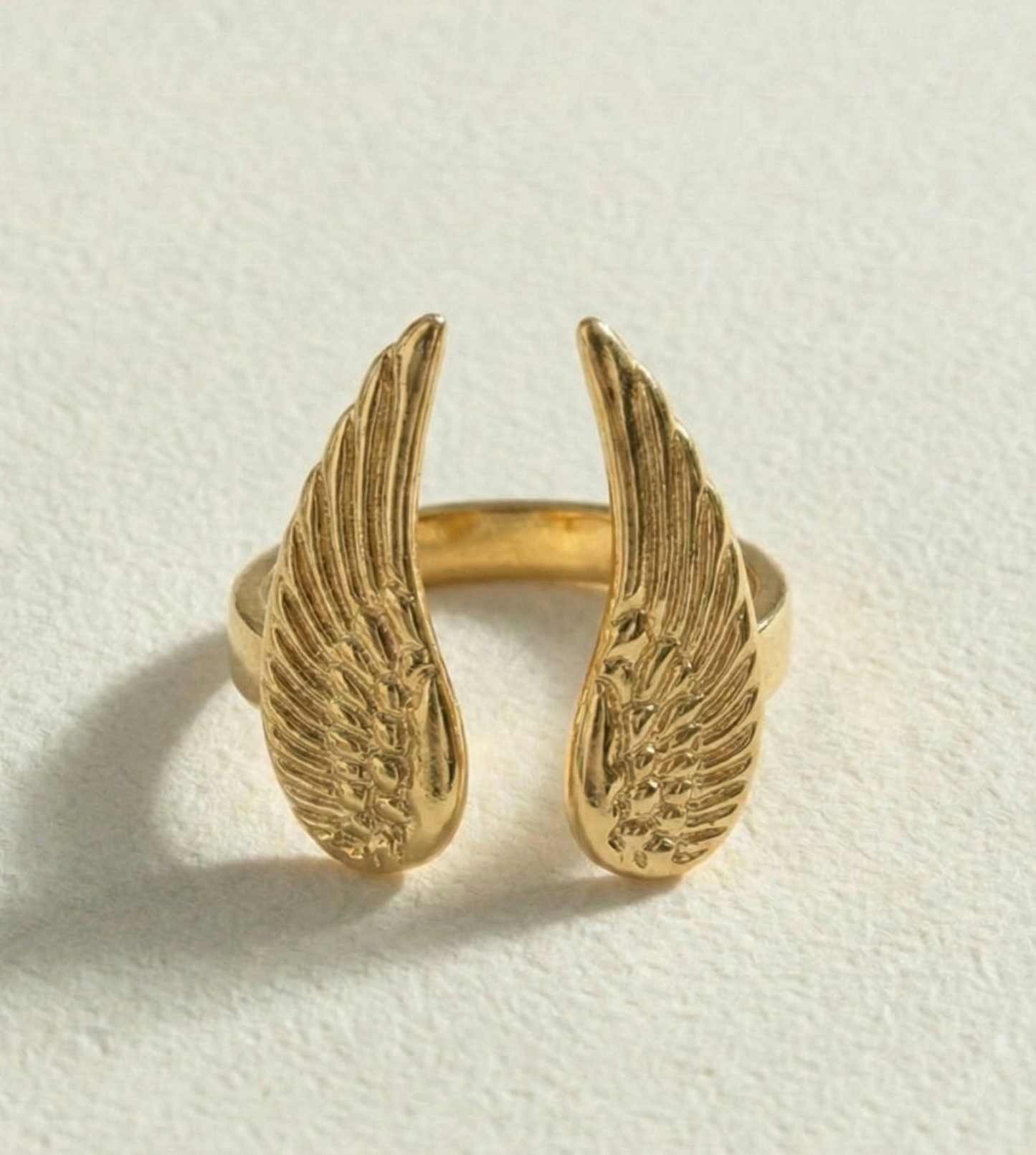 Adjustable Angel Wings Gold Ring