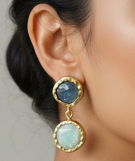 Dual Stone Earrings