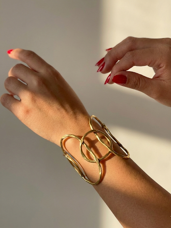 Hammered Brass Cuff Bracelet