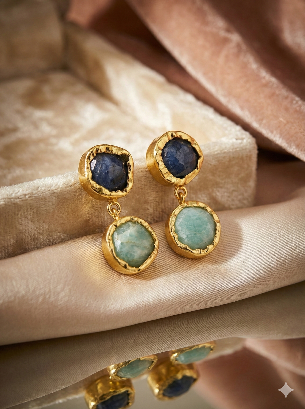 Dual Stone Earrings