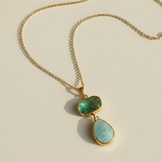 Dual Raw Stone Pendant