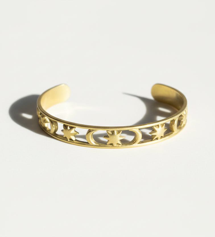 Dainty Sun & Moon Bangle