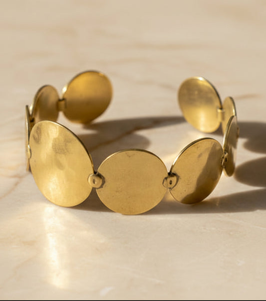 Hammered Brass Cuff Bracelet