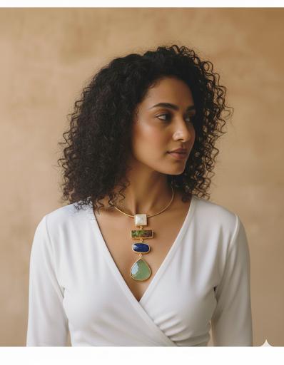 Multi-Stone Hasli Necklace