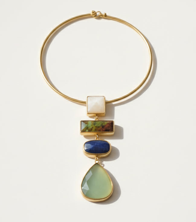 Multi-Stone Hasli Necklace
