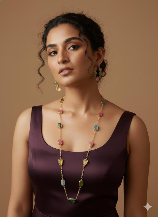 Multi Stone long necklace