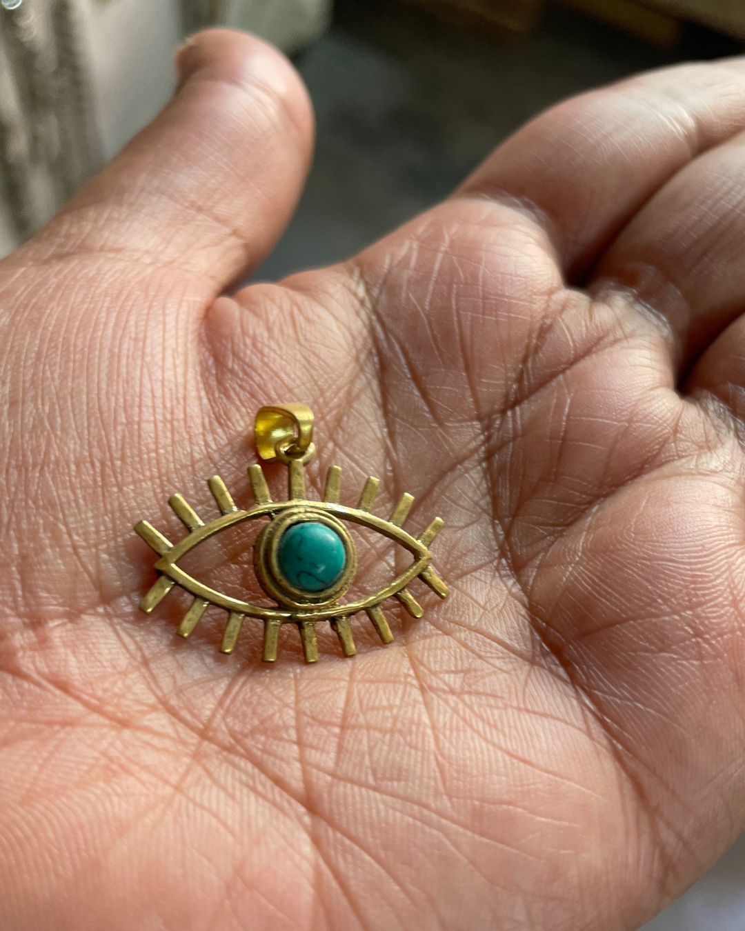 Evil Eye Pendant with Turquoise Stone