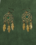 Dream catcher Danglers with tiny green onyx stones