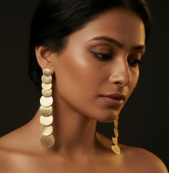 Matte Brass Gold Danglers